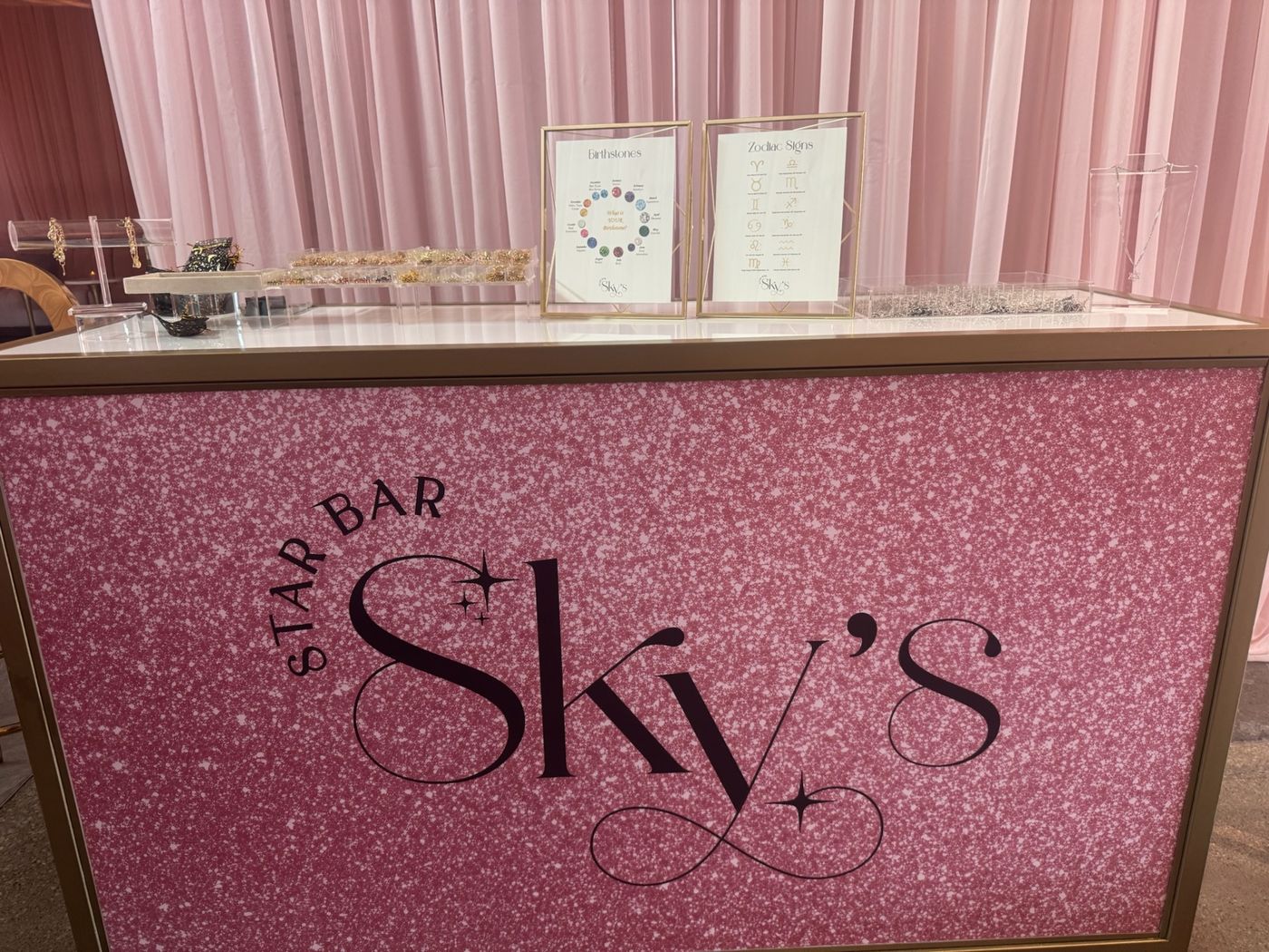 Sky's Star Bar, pink glitter jewelry activation